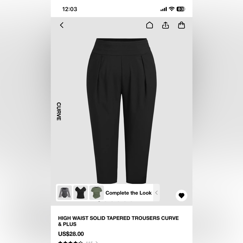 Cider high waisted solid tapered trousers size 3x (24)